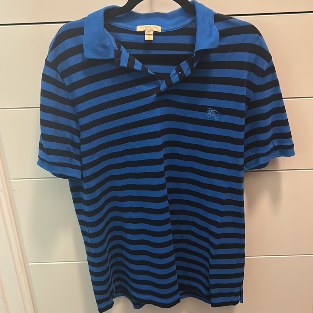 Burberry short sleeve polo shirt - Blue/Black - XL
